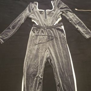 Velour cutout jumpsuit